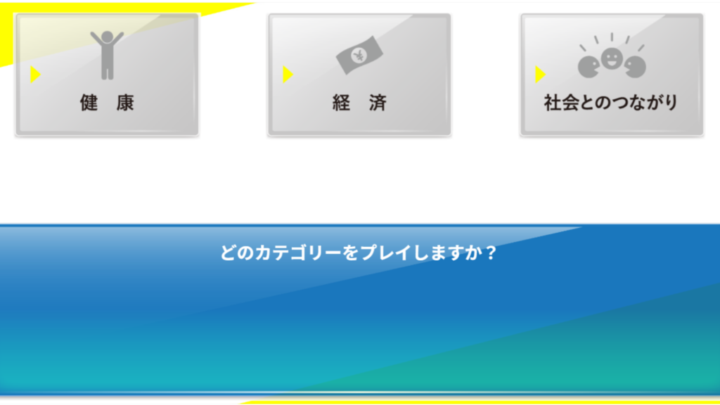 健康・経済・社会とのつながりからカテゴリを選択